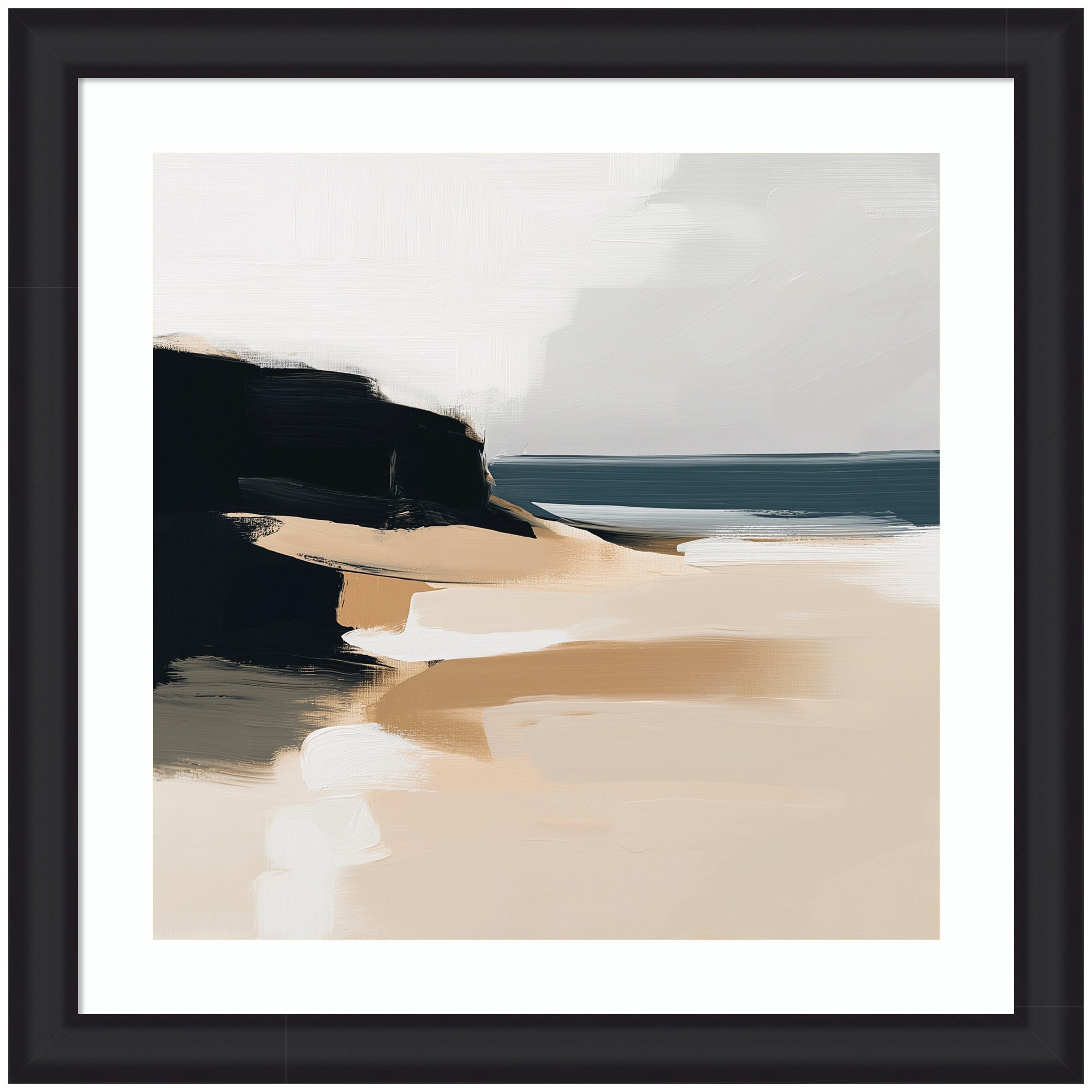 Framed Art Coastal Sand Modern Abstract Landscape I by The Creative Bunch Studio