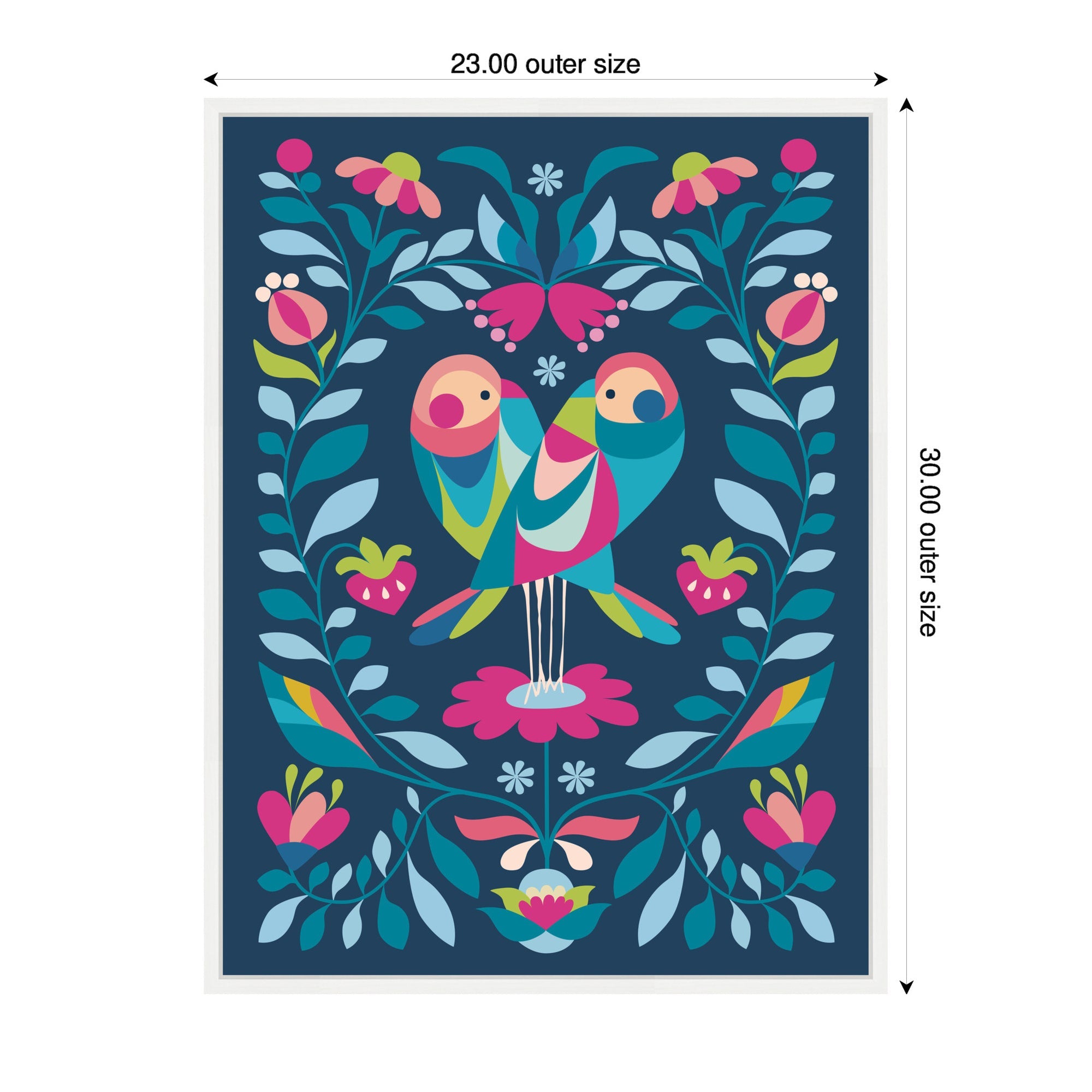 Sylvie Love Birds Framed Canvas by Rachel Lee