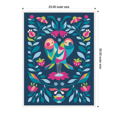 Sylvie Love Birds Framed Canvas by Rachel Lee