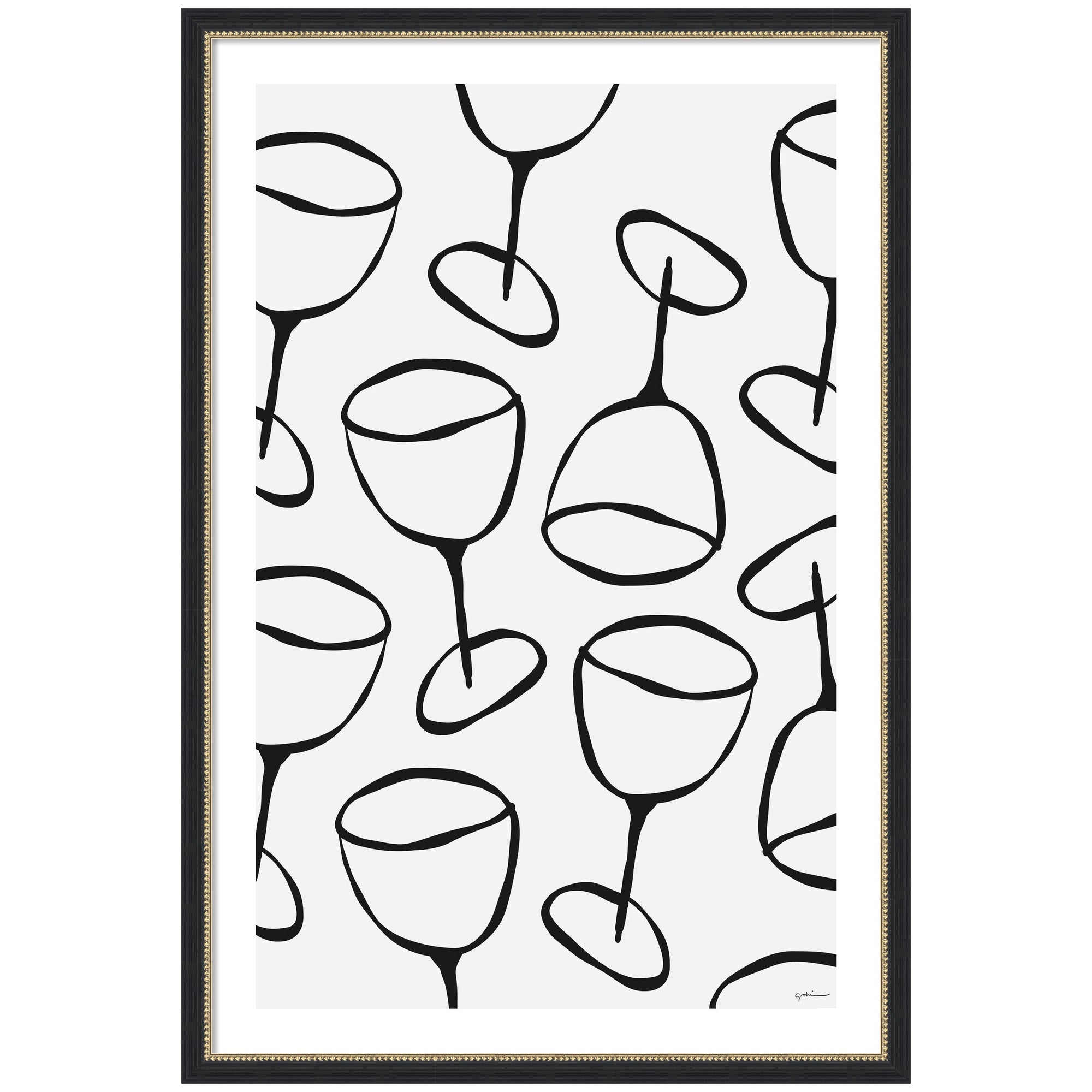 Wine Everywhere by Gabrielly Guedes, framed giclee art print with vivid colors