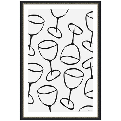 Wine Everywhere by Gabrielly Guedes, framed giclee art print with vivid colors
