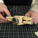 Adjustable Leather Strap and Belt Cutter with wooden handle and measuring ruler