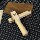 Adjustable Leather Strap and Belt Cutter with wooden handle and measuring ruler