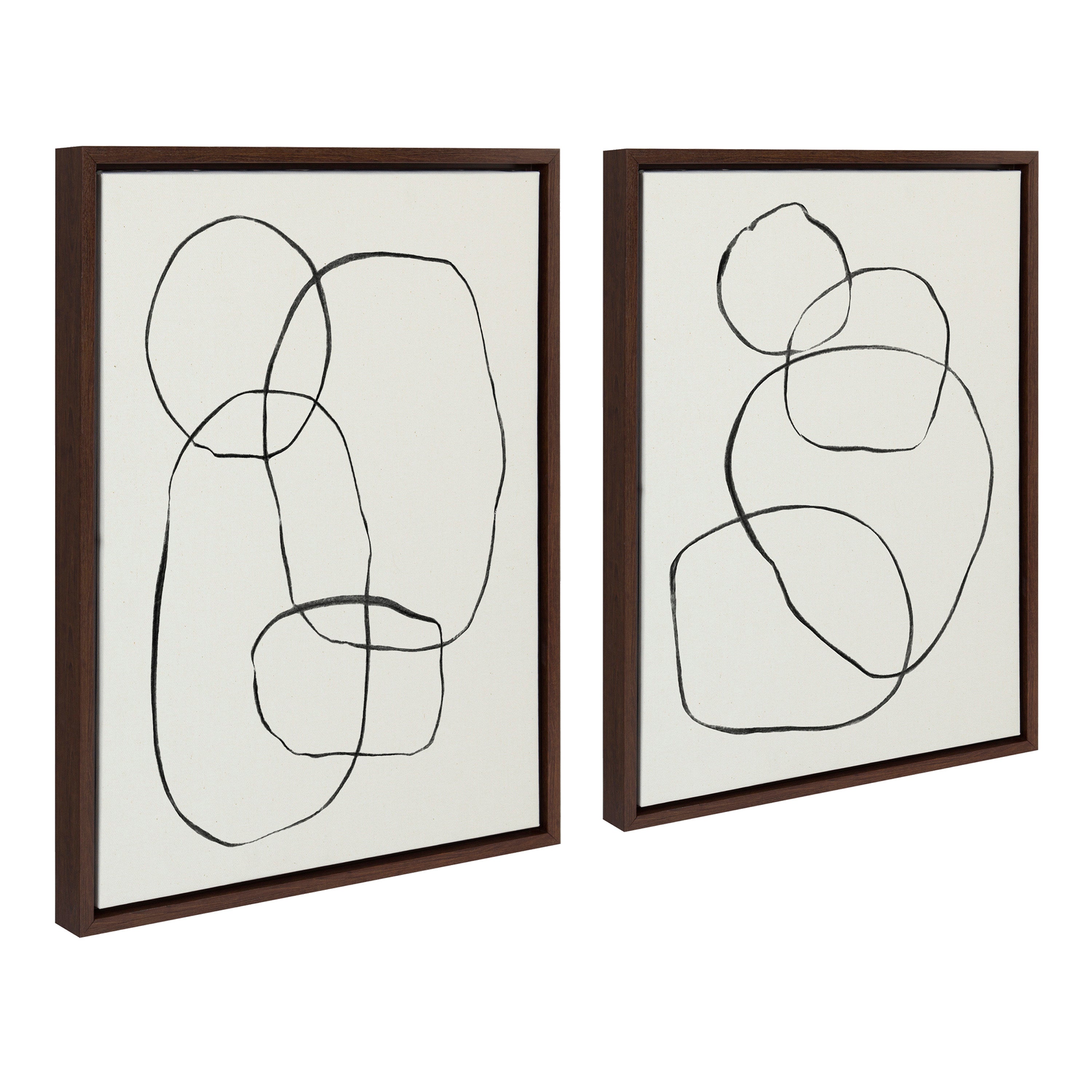 Sylvie Going in Circles Framed Textured Canvas Set