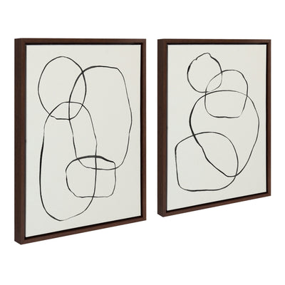 Sylvie Going in Circles Framed Textured Canvas Set