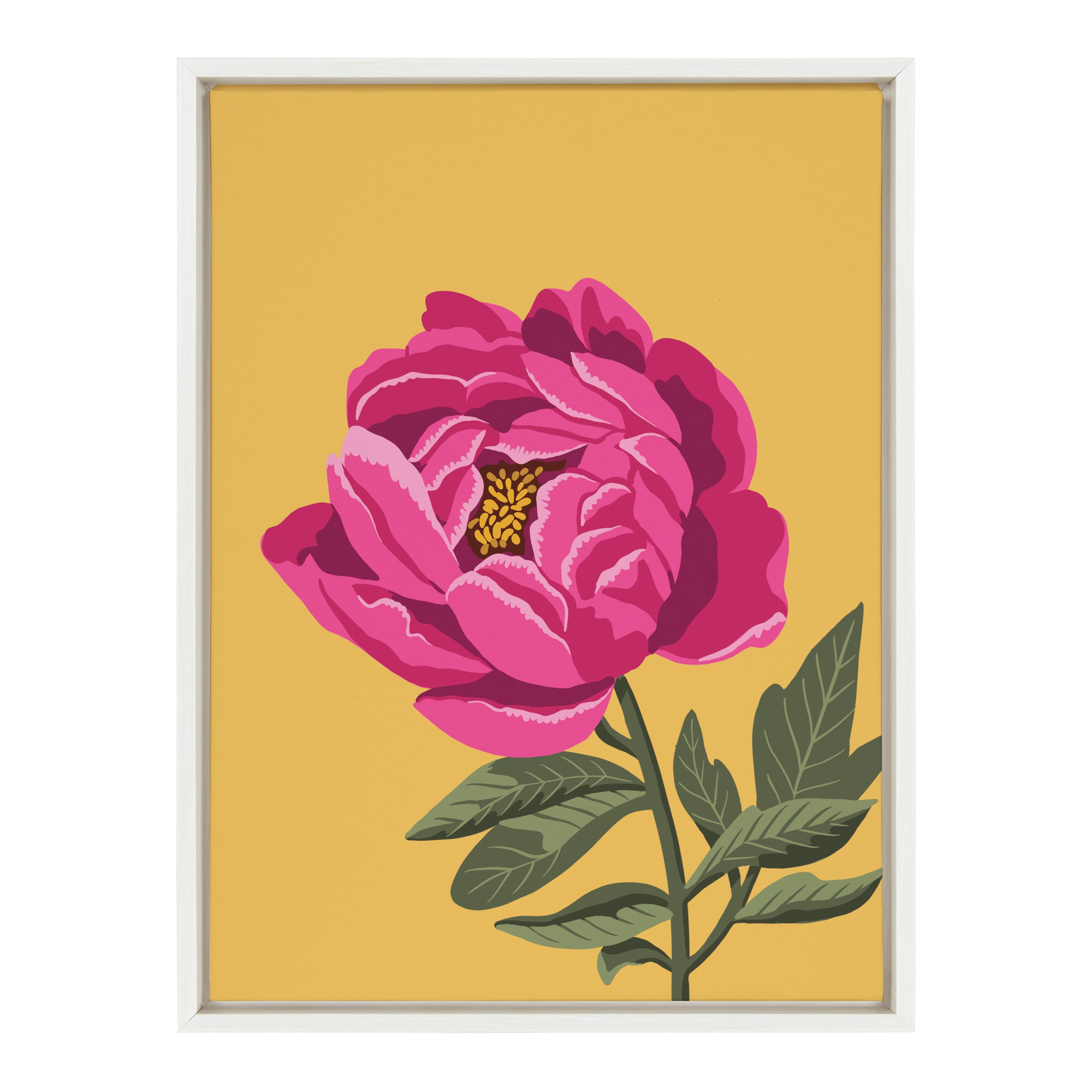 Sylvie Bright Peony Framed Canvas by kateandlaurel - product image 9 for Resin Society