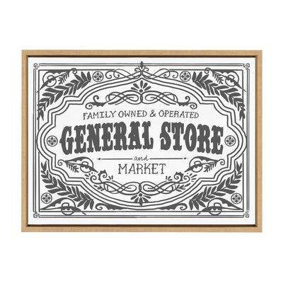 Sylvie General Store Family BW Framed Canvas by Border Bloom