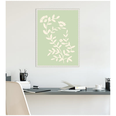 Country Chintz Botanical Pale Green by Vicky Yorke Framed Canvas Wall Art Print