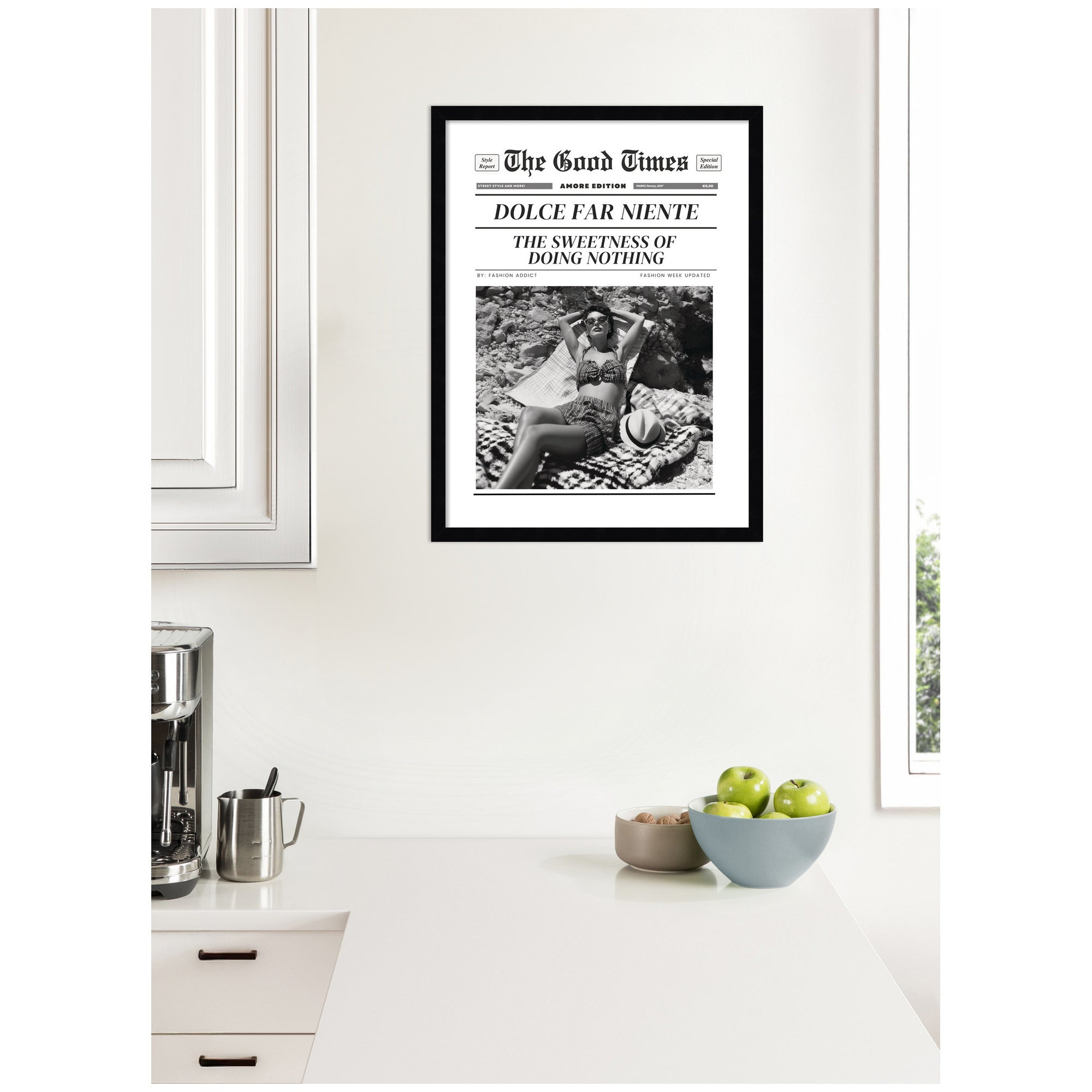 The Good Times Newspaper Dolce Far Niente by Honey Island Studio Framed Wall Art Print
