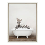 Sylvie Baby Zebra in Rustic Bath Framed Canvas by kateandlaurel - product image 2 for Resin Society