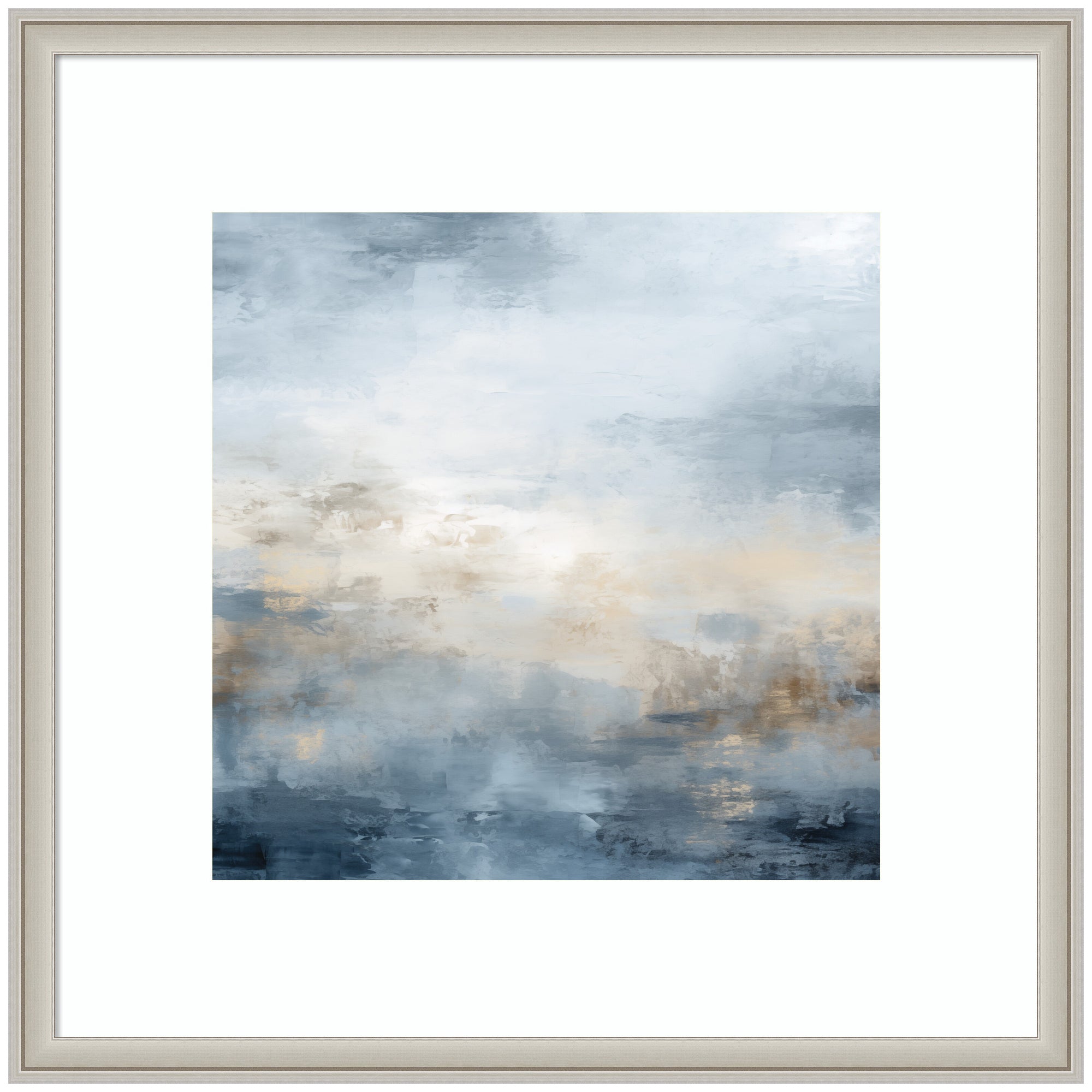 Tonal Abstract Oceanic Nautical Serenity Blue by The Creative Bunch Studio Framed Wall Art Print
