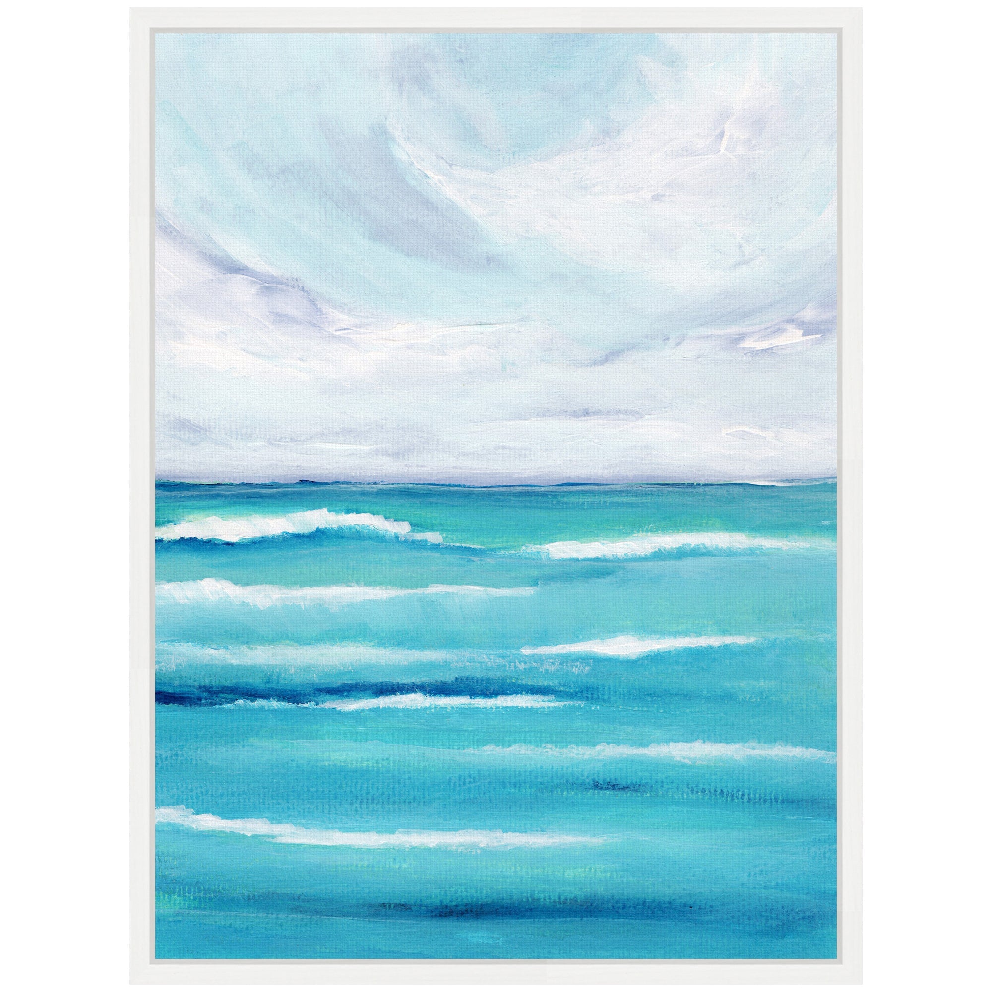 Sylvie Evening Ocean Waves Framed Canvas by Nikita Jariwala