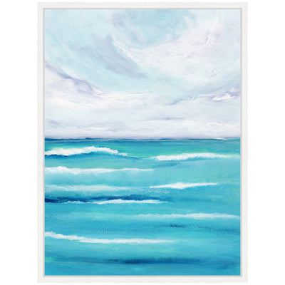 Sylvie Evening Ocean Waves Framed Canvas by Nikita Jariwala