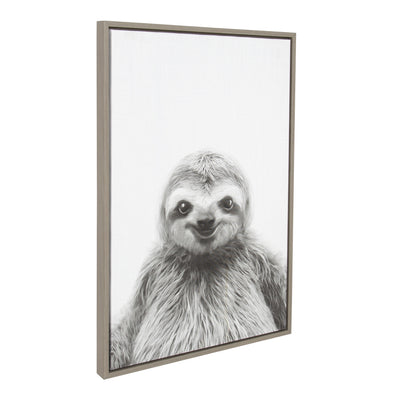 Sylvie Sloth Framed Canvas by Simon Te Tai