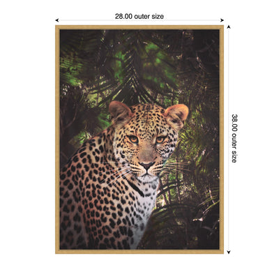 Sylvie Moody Leopard In The Rainforest Color Framed Canvas by Simon Te of Tai Prints