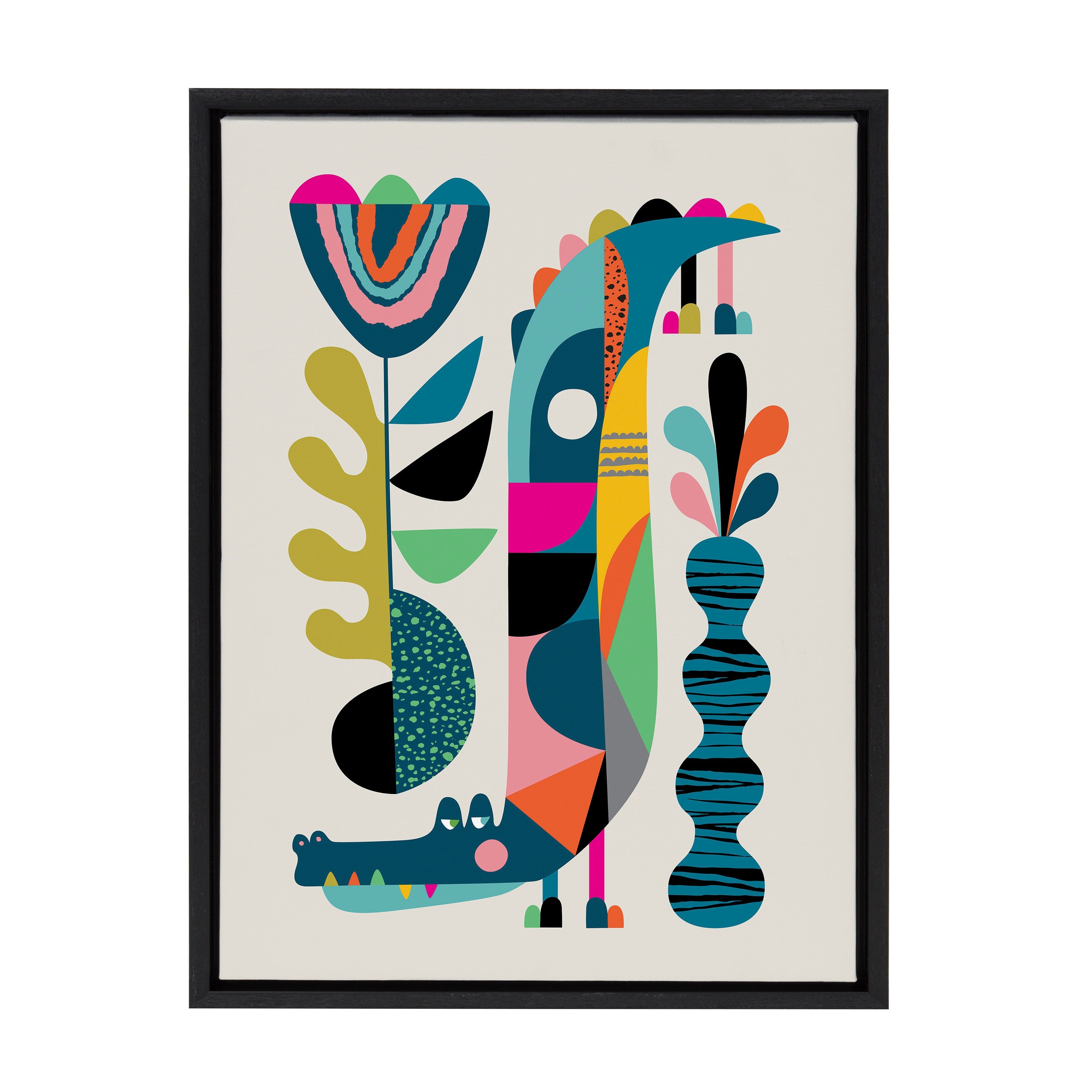 Sylvie Crocodile Framed Canvas by kateandlaurel - product image 10 for Resin Society