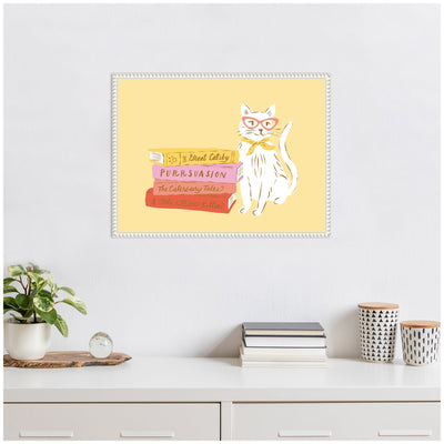 Book Lover Cat 4 by Krissy Mast Framed Canvas Wall Art Print