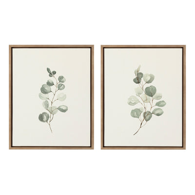 Sylvie Eucalyptus Framed Canvas Set by Maja Mitrovic