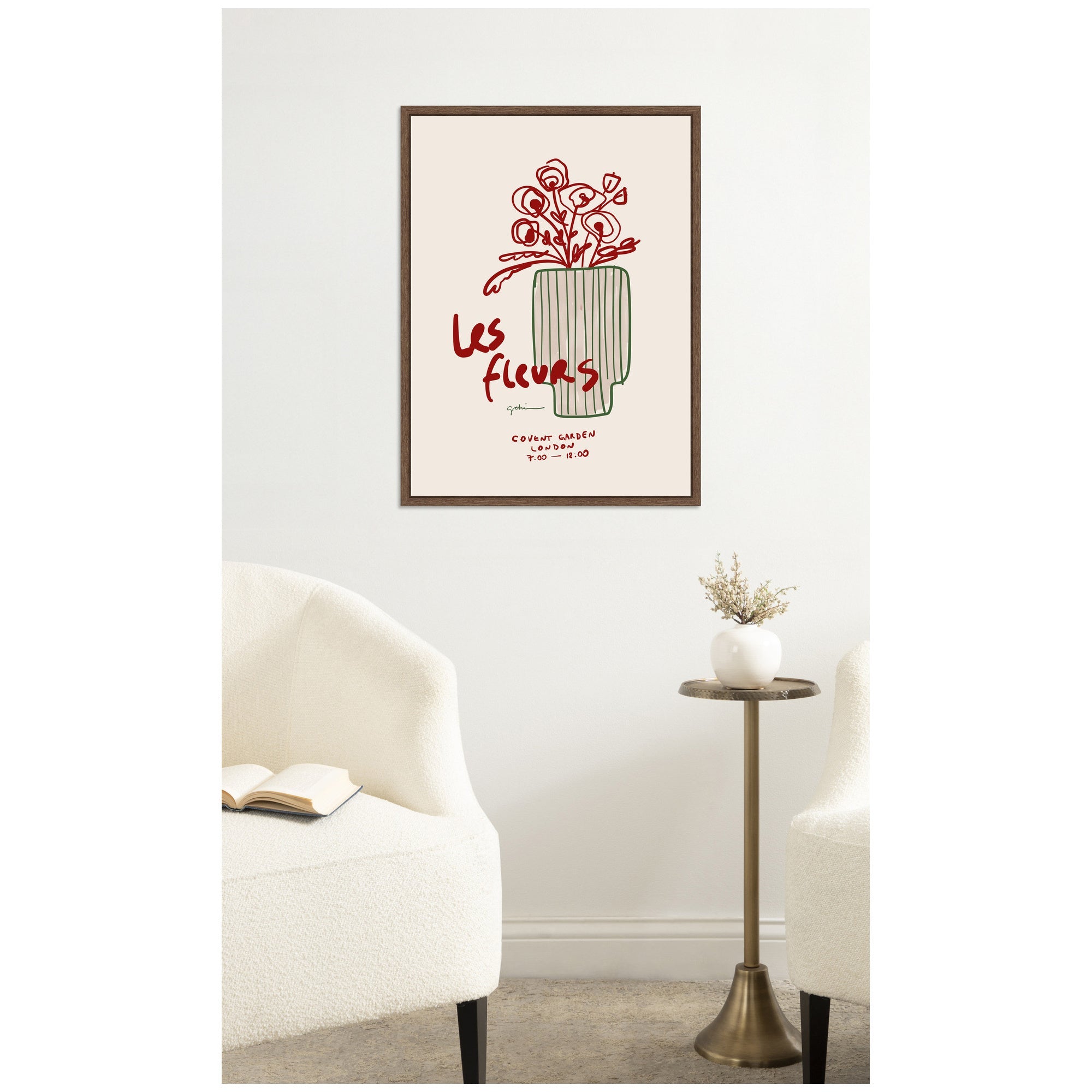 Les Fleurs by Gabrielly Guedes Framed Canvas Wall Art Print