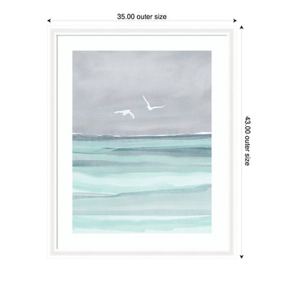 Framed Art Sea and Seagulls by Nikita Jariwala