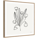 Framed canvas wall art print titled Floral Bouquet by Gabrielly Guedes showing a vibrant floral arrangement in soft tones inside a beaded Sylvie frame.