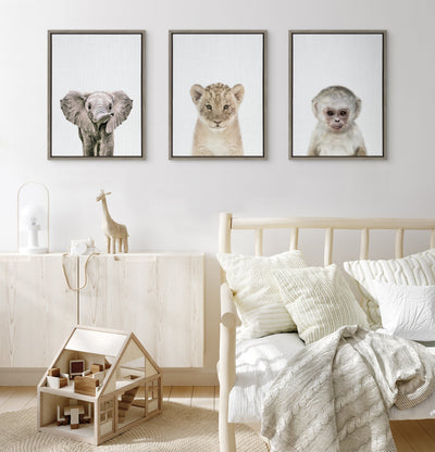 Sylvie Monkey Color Framed Canvas by kateandlaurel - product image 11 for Resin Society