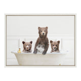Sylvie Three bears In Bubble Bath Neutral Style Framed Canvas by kateandlaurel - product image 8 for Resin Society