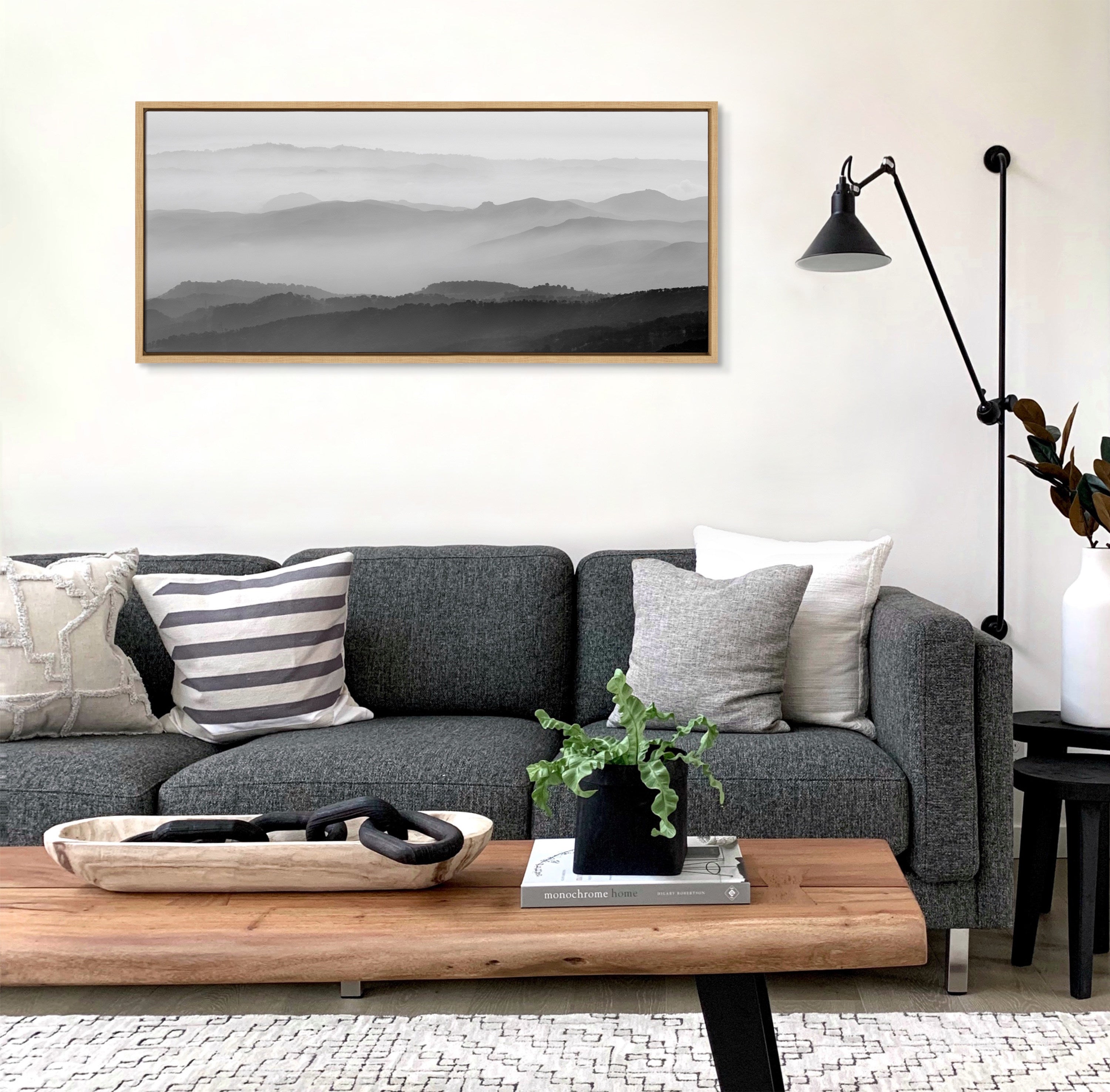 Sylvie Misty Mountains BW Framed Canvas by kateandlaurel - product image 5 for Resin Society