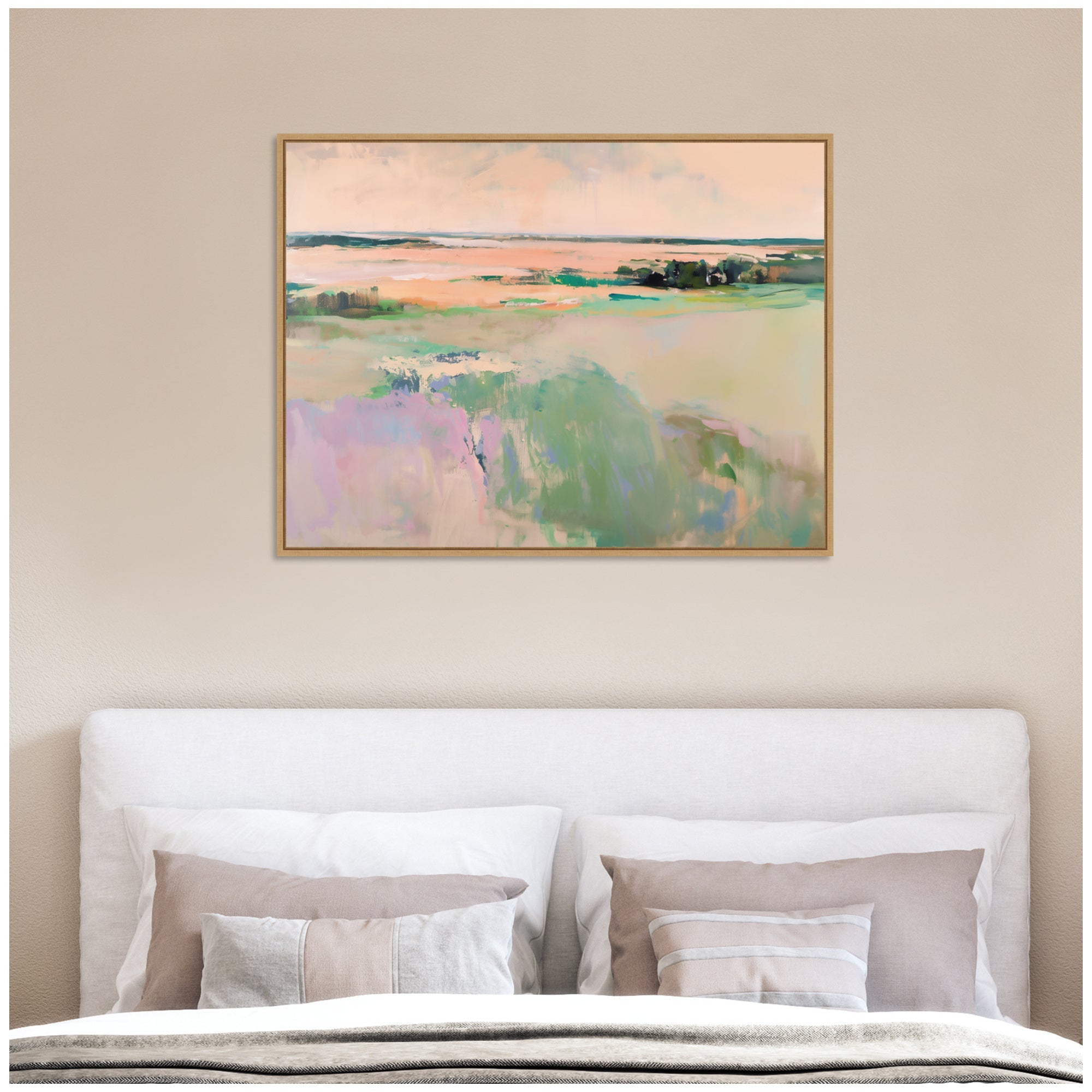 Sylvie Pastel Horizon III Framed Canvas by Amy Lighthall
