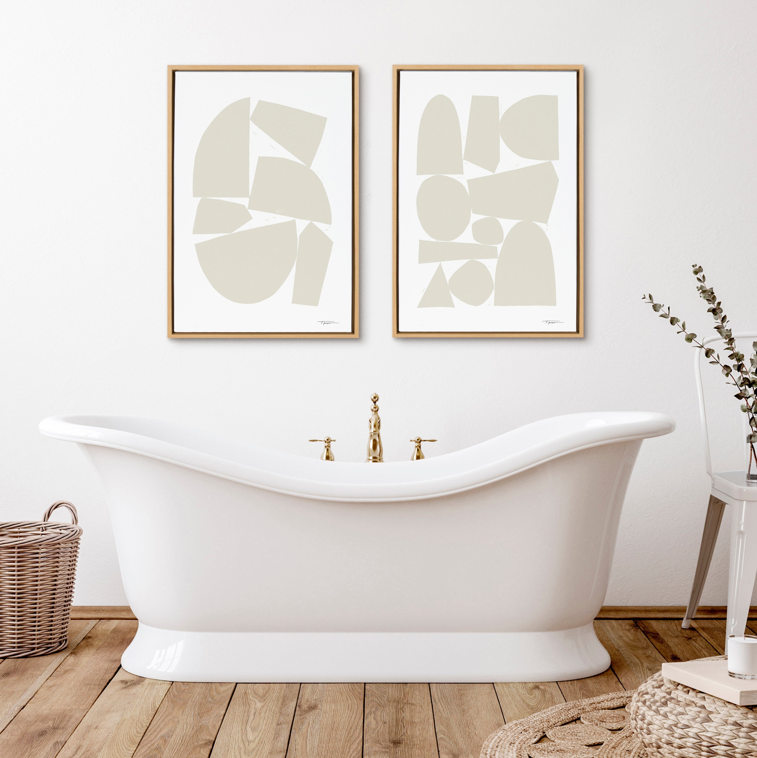 Sylvie Constructed II Neutral Framed Canvas by kateandlaurel - product image 14 for Resin Society