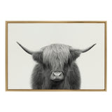 Sylvie Hey Dude Highland Cow Framed Linen Canvas