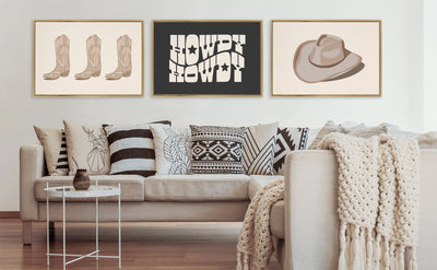 Sylvie Howdy Star Landscape Black Framed Canvas by Honey Island Studio