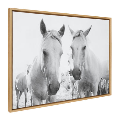 Sylvie Camargue Horse XVII BW Framed Canvas by Laura Evans by kateandlaurel - product image 2 for Resin Society