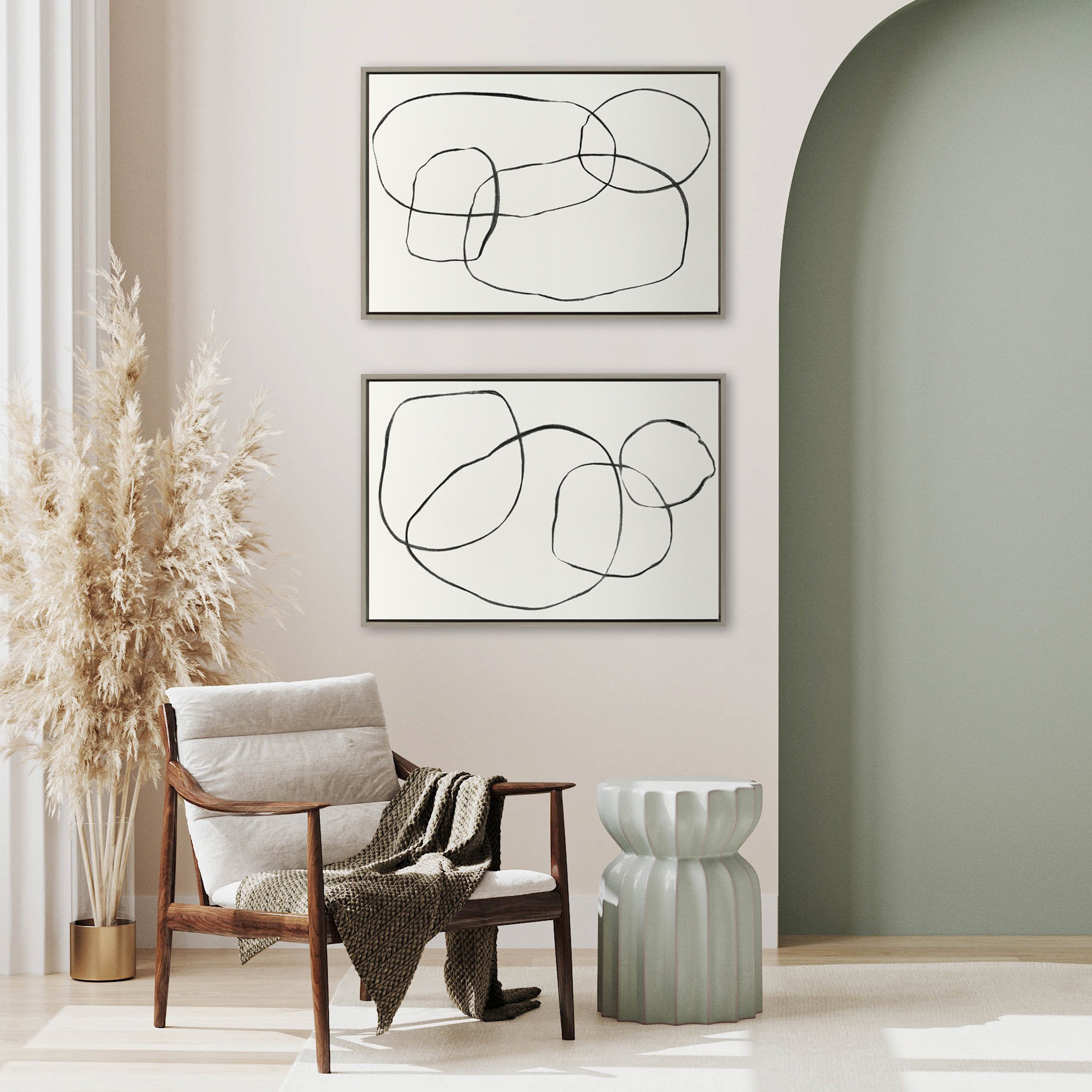 Sylvie Going in Circles Framed Textured Canvas Set by kateandlaurel - product image 16 for Resin Society