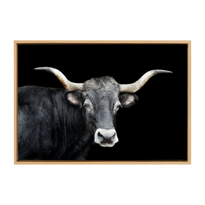 Sylvie Tudanca Cow Longhorn Bull Cattle Animal Framed Canvas by Xyo