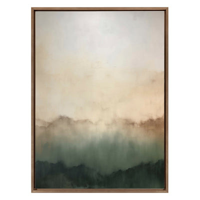 Sylvie Green Mountain Abstract I Framed Canvas by Amy Lighthall