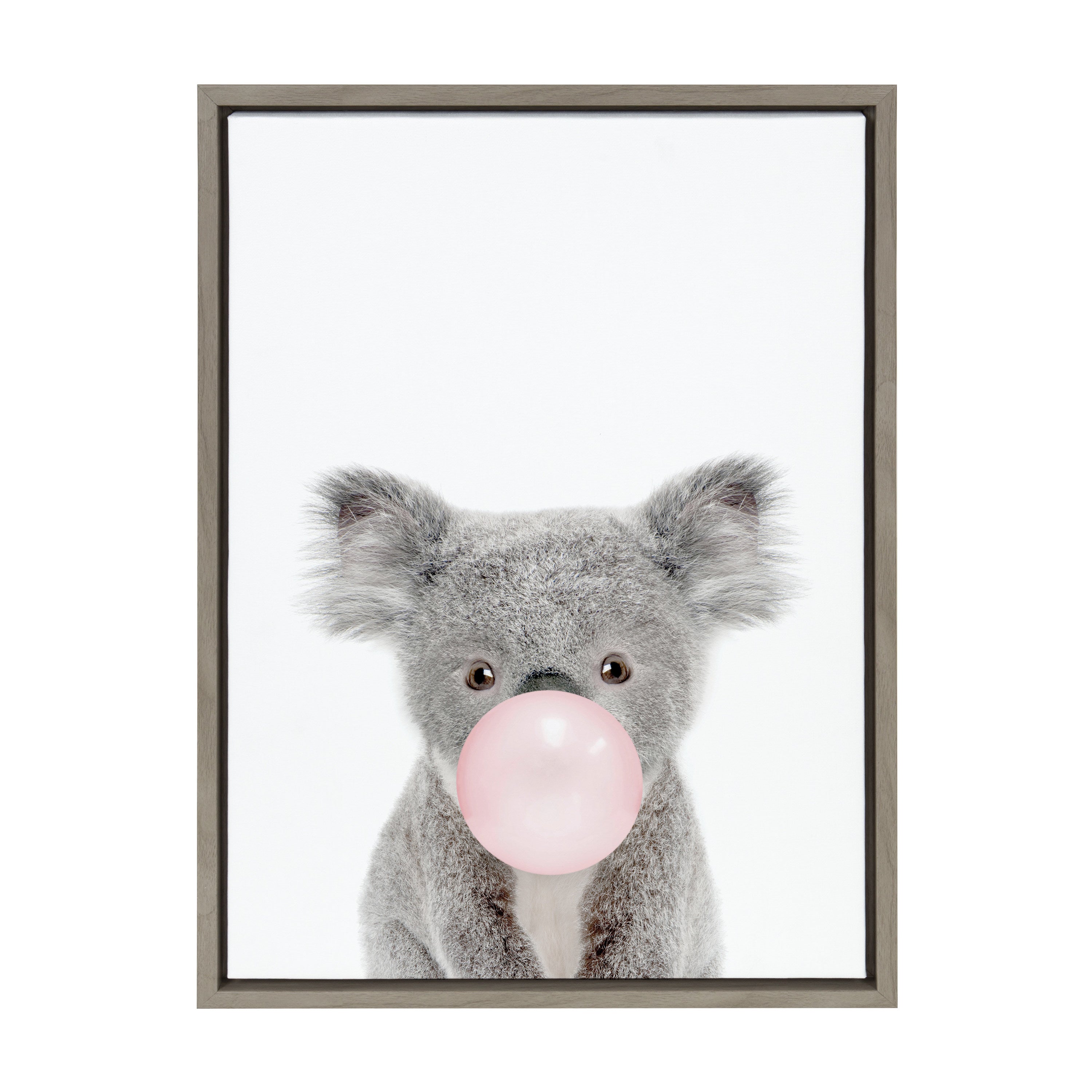 Sylvie Bubble Gum Koala Framed Canvas by Amy Peterson Art Studio by kateandlaurel - product image 3 for Resin Society