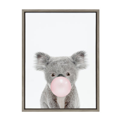 Sylvie Bubble Gum Koala Framed Canvas by Amy Peterson Art Studio by kateandlaurel - product image 3 for Resin Society