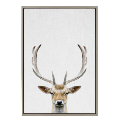Sylvie Deer Color Framed Canvas by Simon Te of Tai Prints