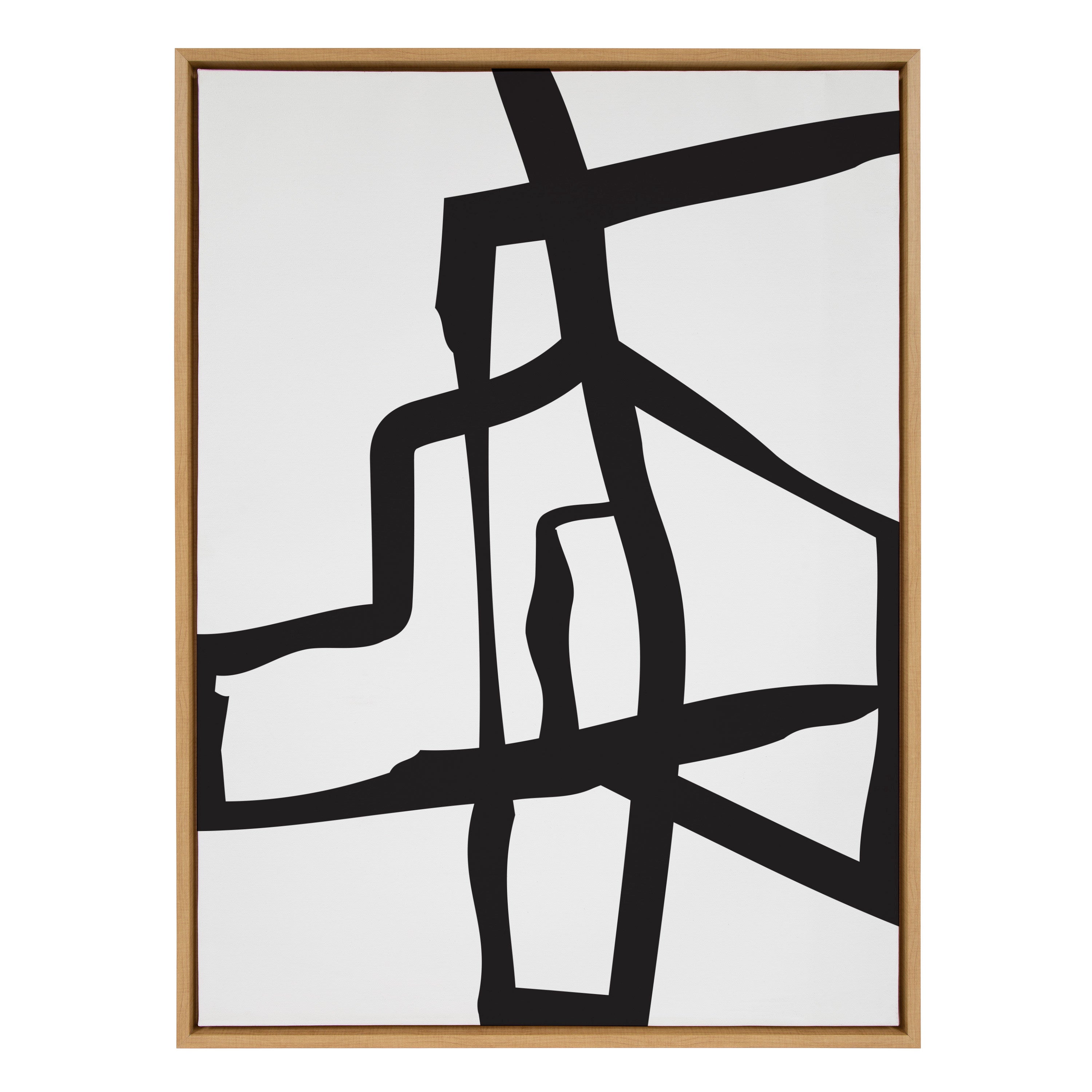 Sylvie Bold Sophisticated Abstract Black Stroke Framed Canvas by kateandlaurel - product image 14 for Resin Society