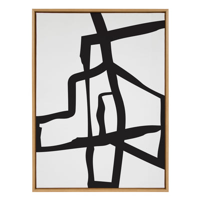 Sylvie Bold Sophisticated Abstract Black Stroke Framed Canvas by kateandlaurel - product image 14 for Resin Society