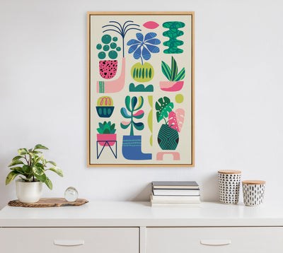 Sylvie Houseplants Framed Canvas by Rachel Lee