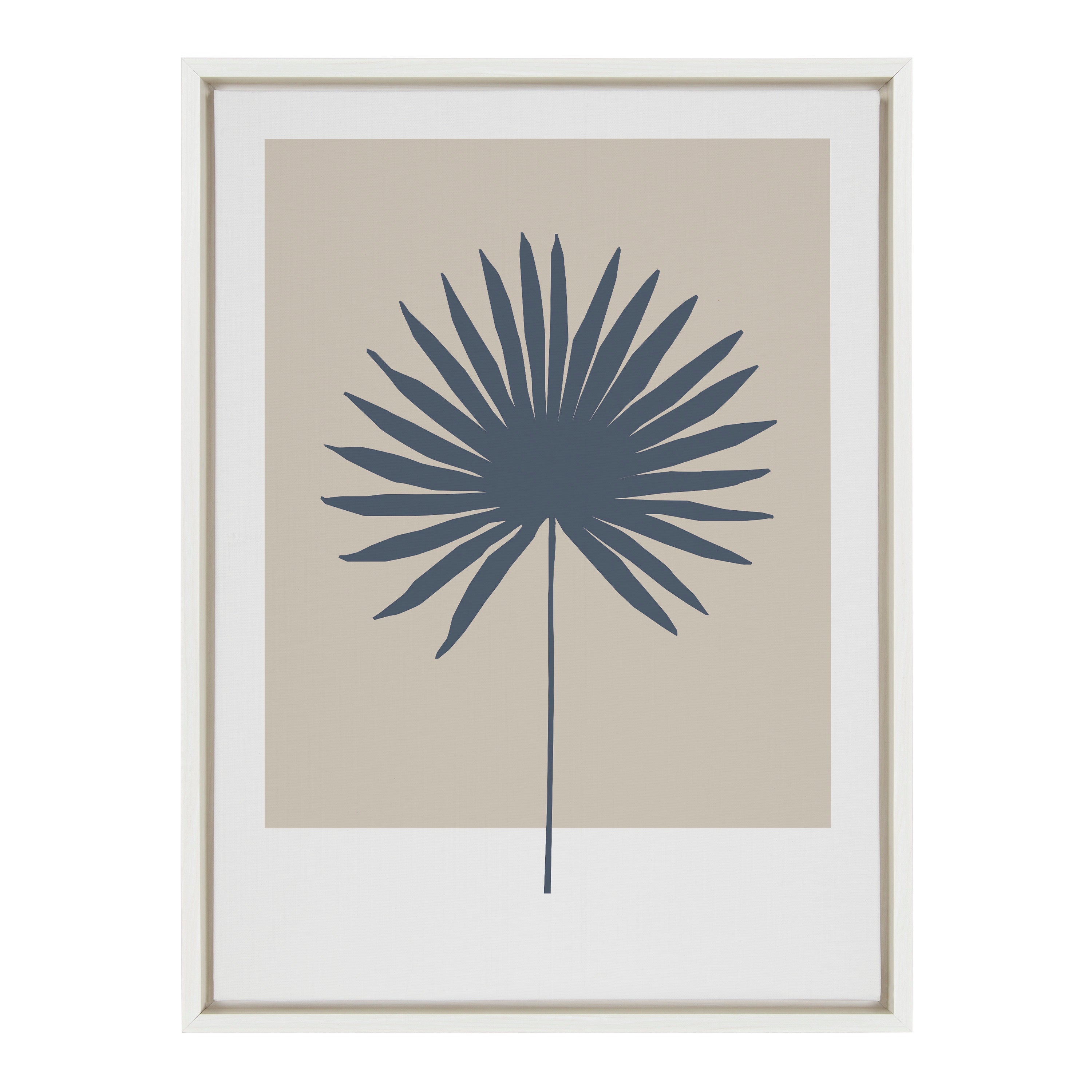 Sylvie Muted Tan and Blue Colorblock Botanical Palm Framed Canvas by kateandlaurel - product image 8 for Resin Society