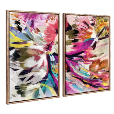 Sylvie Beaded Amaze Left and Right Framed Canvas Art Set by Inkheart Designs