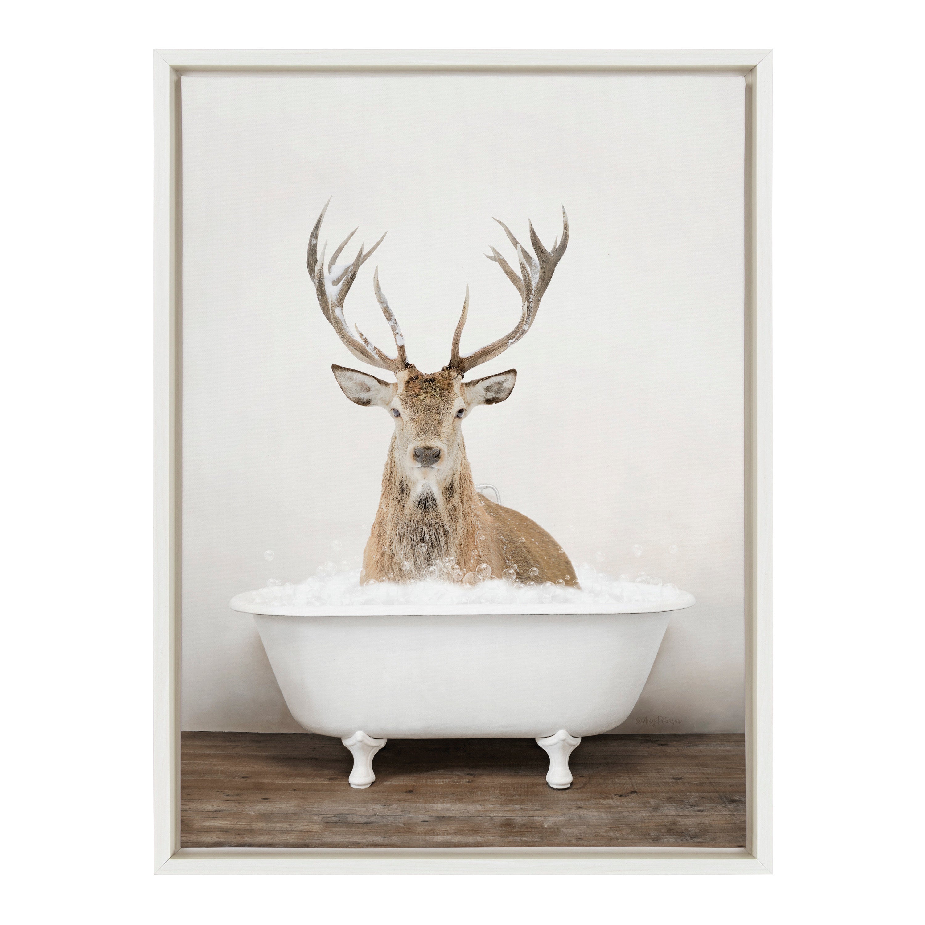 Sylvie Male Deer in Rustic Bath Framed Canvas by kateandlaurel - product image 8 for Resin Society