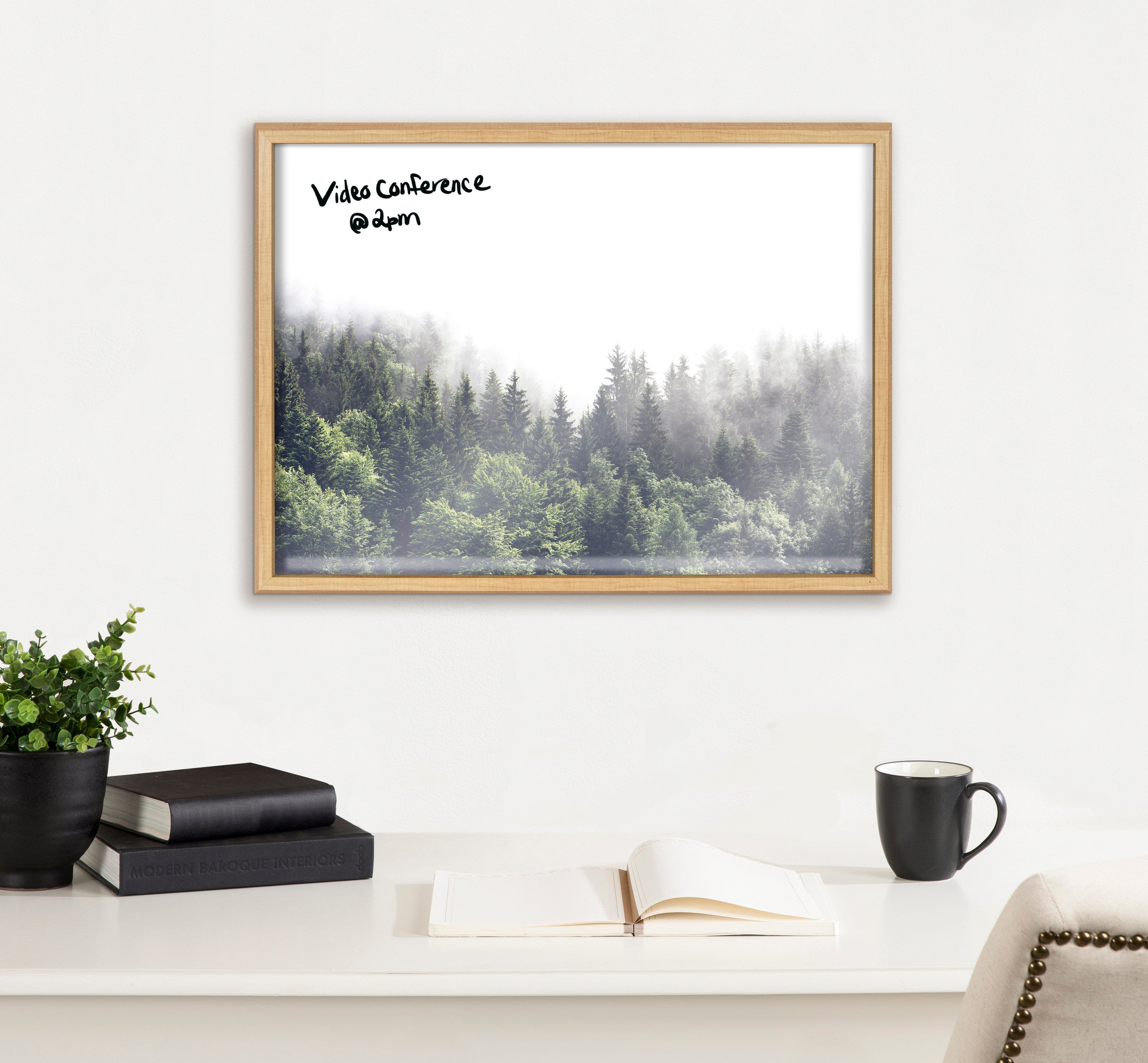 Blake Lush Green Forest on a Foggy Day Framed Printed Glass by The by kateandlaurel - product image 4 for Resin Society