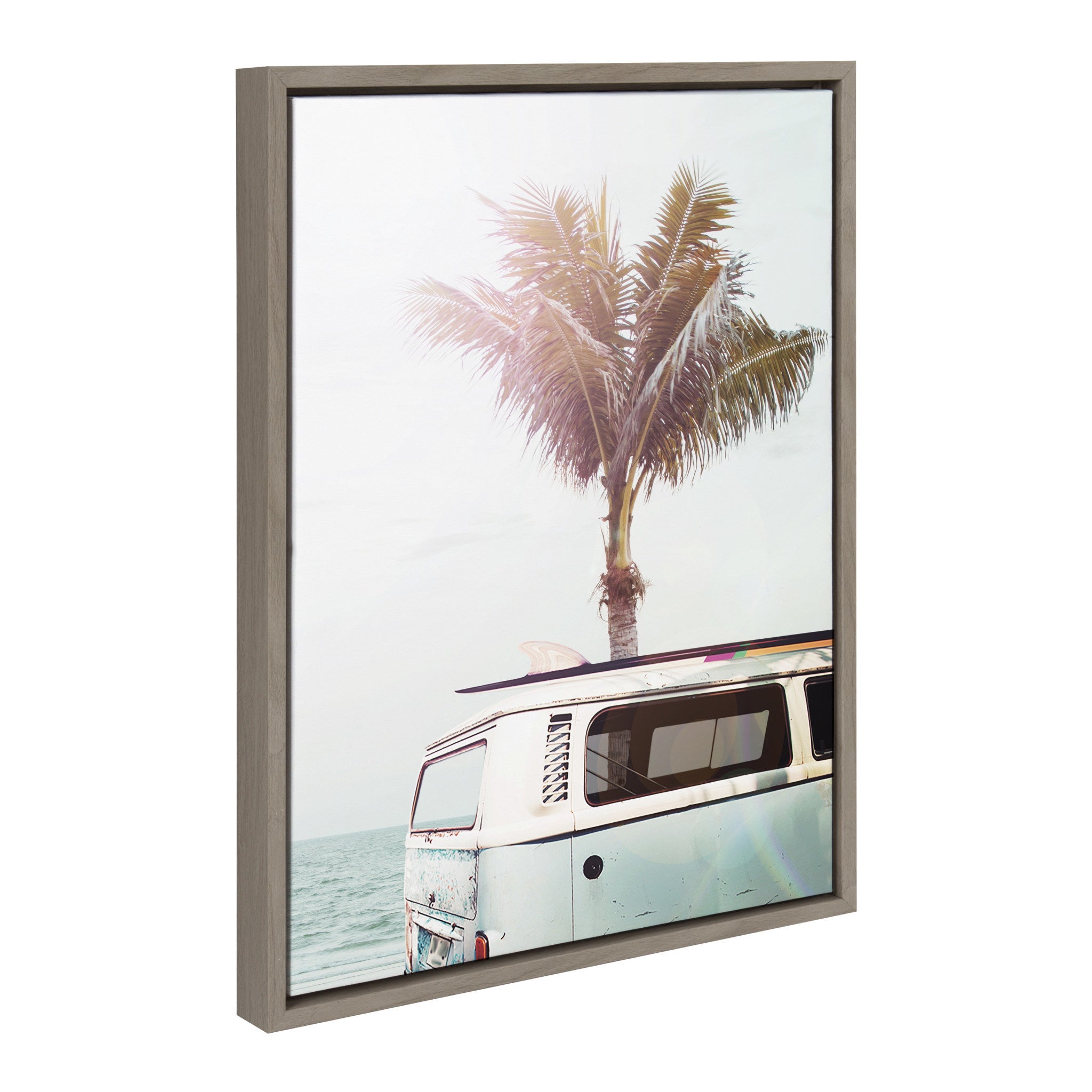 Sylvie Blue Beach Van Framed Canvas by Amy Peterson Art Studio by kateandlaurel - product image 2 for Resin Society