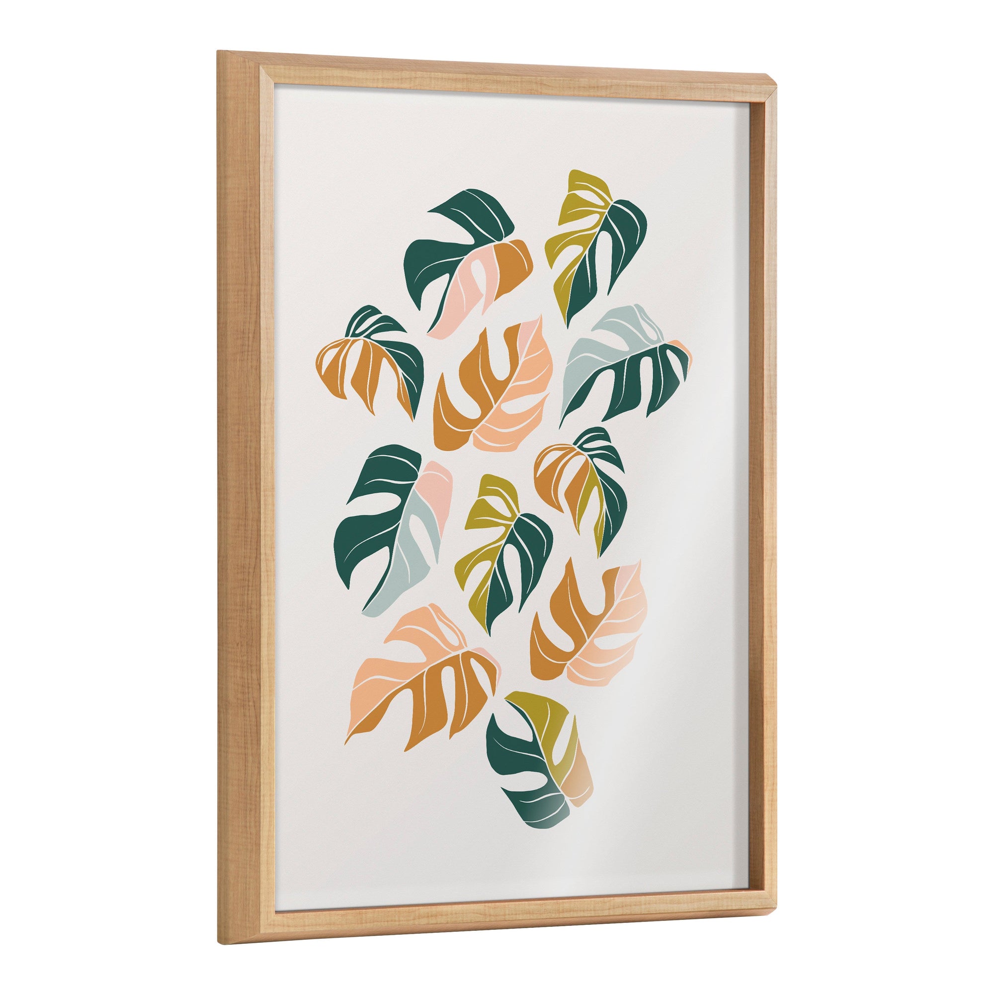 Blake Tropical Leaves 02 Framed Printed Glass by Alicia Schultz by kateandlaurel - main product image for Resin Society