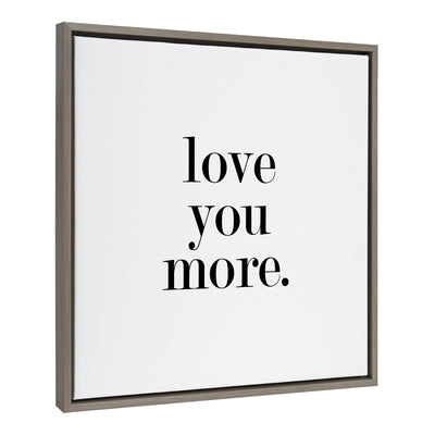 Sylvie Love You More Flinen Framed Canvas by Maggie Price of Hunt and Gather Goods