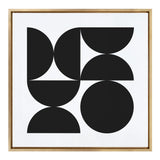 Sylvie Bold Vintage Geometric Black and White Framed Canvas by kateandlaurel - product image 2 for Resin Society